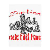 Zombies Hate Fast Food Post Card