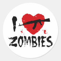 Zombies Round Sticker