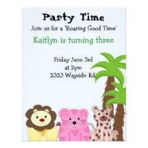 Zoo Animal Party Invitation