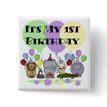 Zoo Animals 1st Birthday Tshirts and Gifts Pins