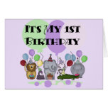 Zoo Animals 1st Birthday Tshirts and Gifts Cards