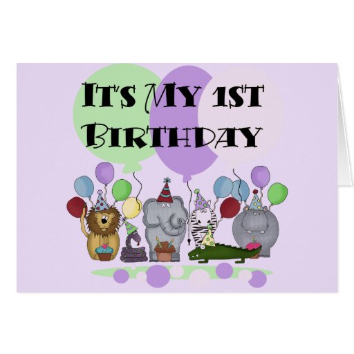 Zoo Animals 1st Birthday Tshirts and Gifts Cards | Zazzle