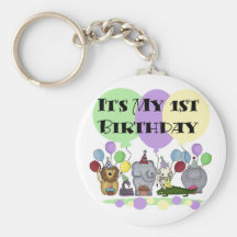 Zoo Animals 1st Birthday Tshirts and Gifts Keychains