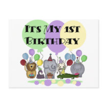 Zoo Animals 1st Birthday Tshirts and Gifts Postcards