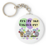 Zoo Animals 3rd Birthday Tshirts and Gifts Key Chain