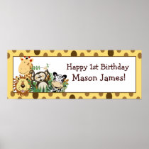 Zoo Crew Jungle Personalised Birthday Banner