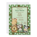 ZOO CREW Jungle Safari Baby Shower 5x7 invitations