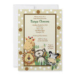 ZOO CREW Jungle Safari Baby Shower 5x7 invitations