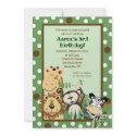 ZOO CREW Jungle Safari BIRTHDAY INVITE 5x7 invitations
