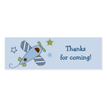 Zoom Along Aeroplane Baby Shower Favour Gift Tags