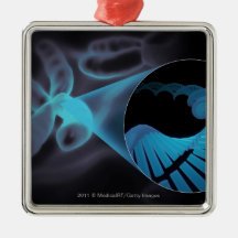 Zoom in of a DNA strand in a chromosome Ornament