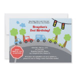Zoom Zoom Cars Custom Birthday Invitation