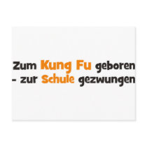 Zum kung-fu geboren zur schule gezwungen postkarten