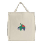 Zuni Bear Native American Symbol Design 2 Embroidered Tote Bag