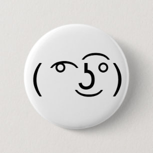 ( ͡° ͜ʖ͡°) that one creepy emoticon 6 cm round badge