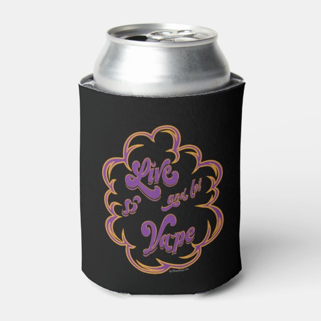 Ω VAPE  | Live and Let Vape   by VapeGoat™ Can Cooler (Can Front)