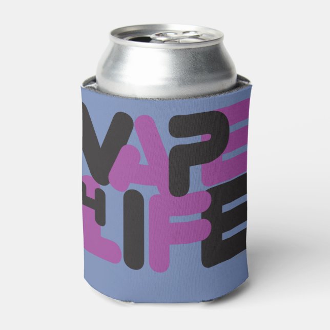 Ω VAPE  | Vape 4 Life Purple  by VapeGoat™ Can Cooler (Can Front)