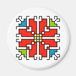 М0041 Magnet Bulgarian folk motif shevitsa red