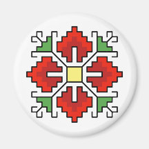 М0061 Magnet Bulgarian folk motif shevitsa red