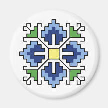 М0065 Magnet Bulgarian folk motif shevitsa blue