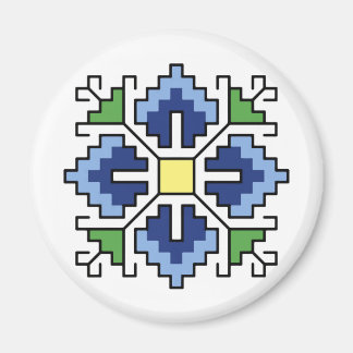 М0065 Magnet Bulgarian folk motif shevitsa blue
