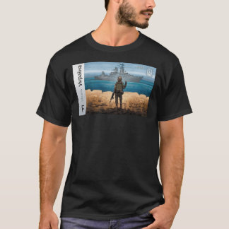 Русский Военный Корабль Иди Нахуй Postage Stamp NO T-Shirt