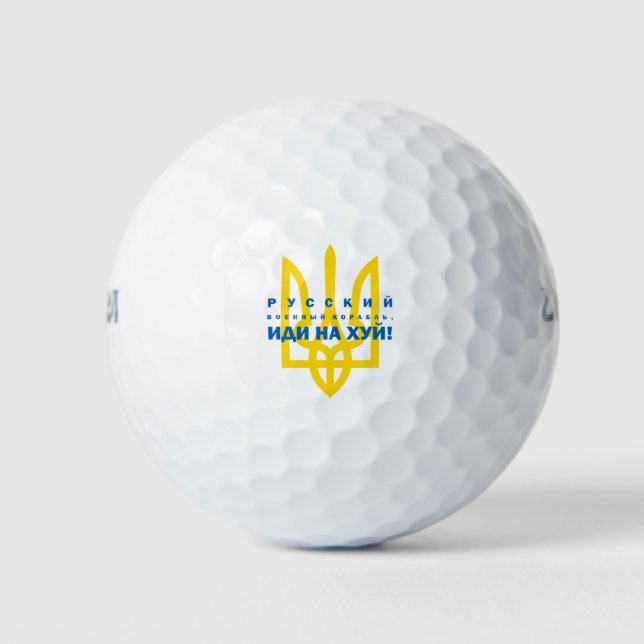 Русский военный корабль, иди на хуй! | idi nahui golf balls (Front)