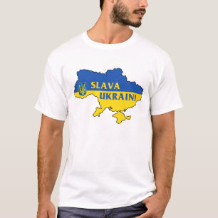Слава Україні Slava Ukraini Glory to Ukraine flag  T-Shirt