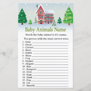Сhristmas Baby Animals Name Game baby shower