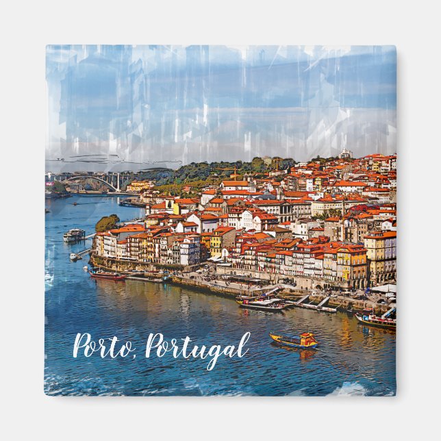 Сityscape of Porto, Douro river. Portugal. Magnet (Front)