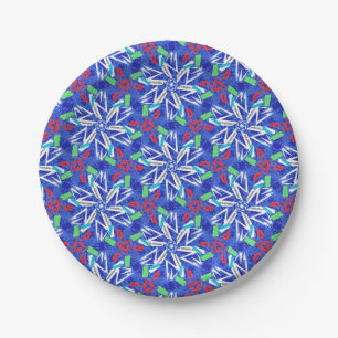 Сollage snowflakes paper plate