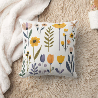 Сollection of vector flowers cushion