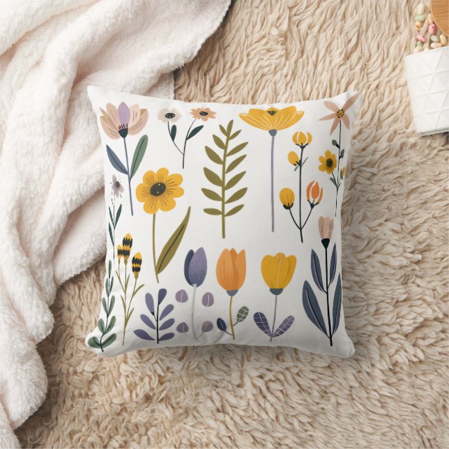 Сollection of vector flowers cushion (Blanket)