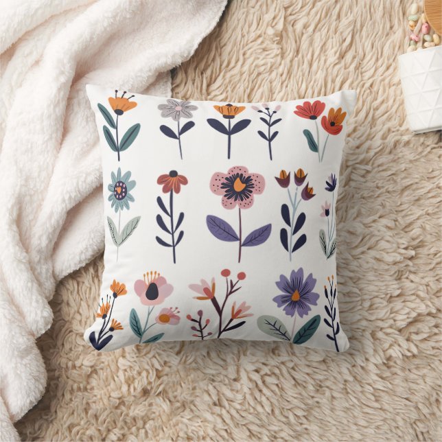 Сollection of vector flowers cushion (Blanket)