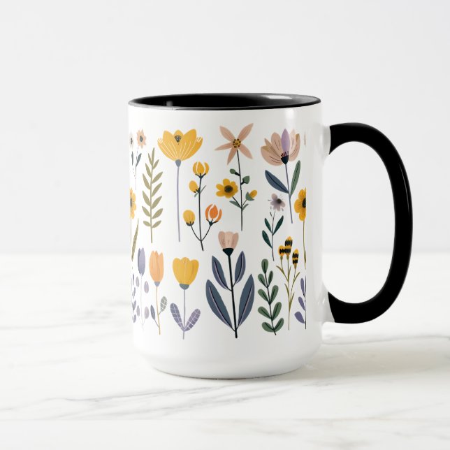 Сollection of vector flowers mug (Right)