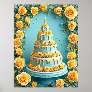 Сolorful birthday art poster