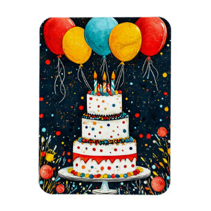 Сolorful birthday balloons magnet