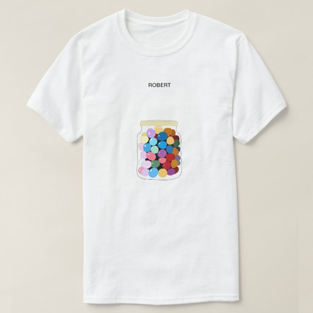 Сolorful candies in a glass jar T-Shirt (Design Front)