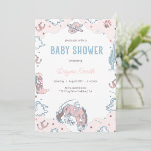 Сowgirl Pink Rodeo Baby Shower Invitation 