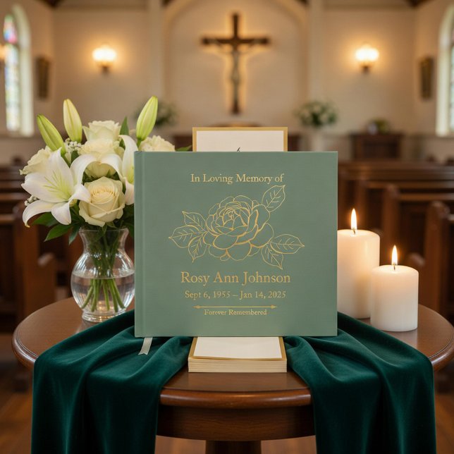 Сustom Foil Funeral Memorial Guest Book (Creator Uploaded)
