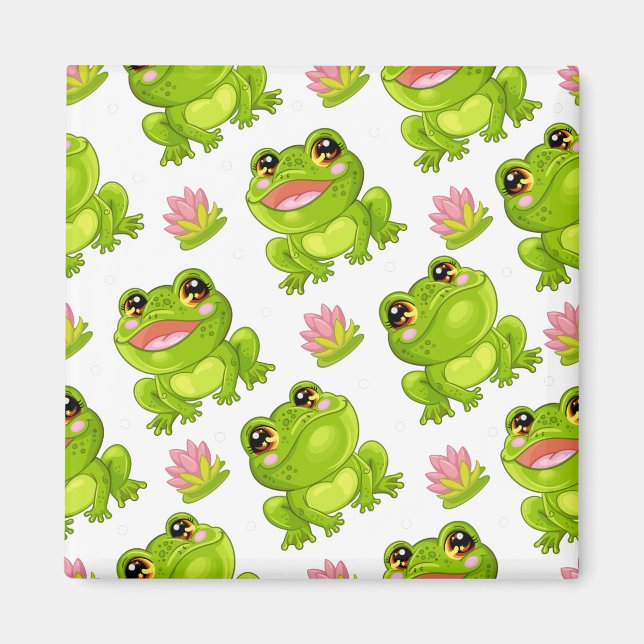 Сute cartoon frogs magnet (Front)