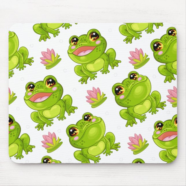 Сute cartoon frogs mouse mat (Front)