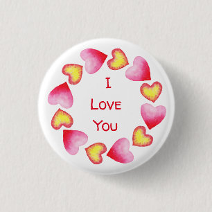 Сute Romantic I Love You Valentine's Day 3 Cm Round Badge