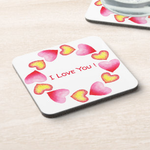 Сute Romantic I Love You Valentine's Day Coaster