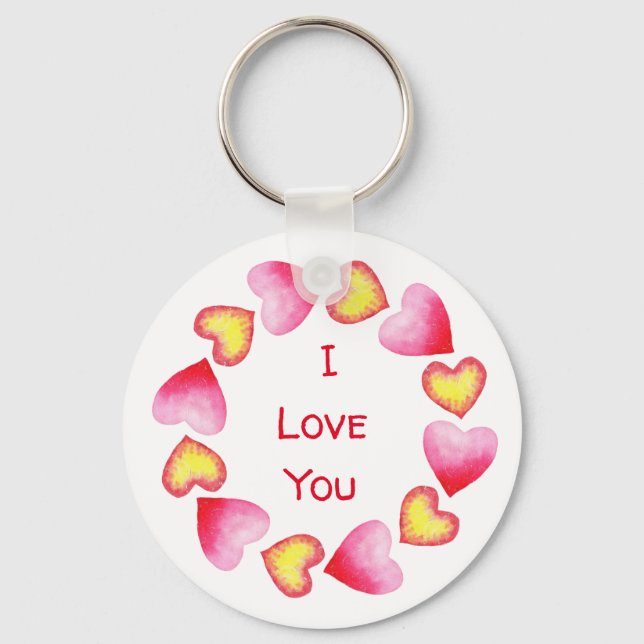 Сute  Romantic I Love You Valentine's Day   Key Ring (Front)