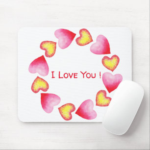 Сute Romantic I Love You Valentine's Day Mouse Mat