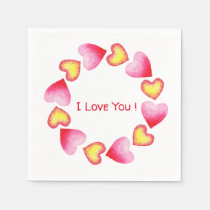 Сute  Romantic I Love You Valentine's Day  Napkin