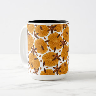Чашка с ярким цитрусовым принтом. Two-Tone coffee mug
