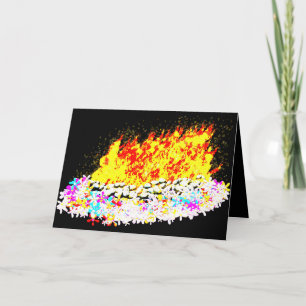 ל״ג בעומר Lag B'Omer sparkly bonfire Holiday Card