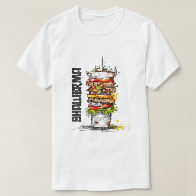 شاورما يا معلم أكل عربي- Shawarma Arabic Food T-Shirt (Design Front)
